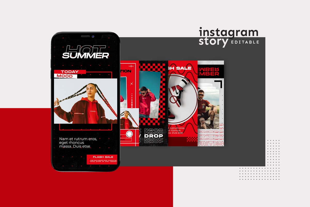 男装品牌Instagram平台推广设计素材 Instagram Story Template插图(1)