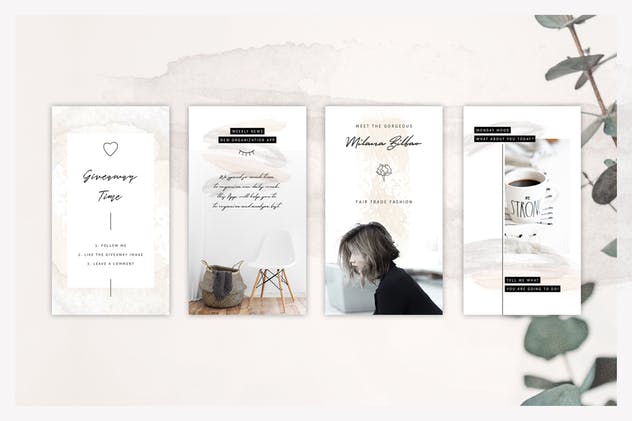 优雅简约风格Instagram故事动画配图模板素材库精选 ANIMATED Instagram Stories – So Female插图(5)