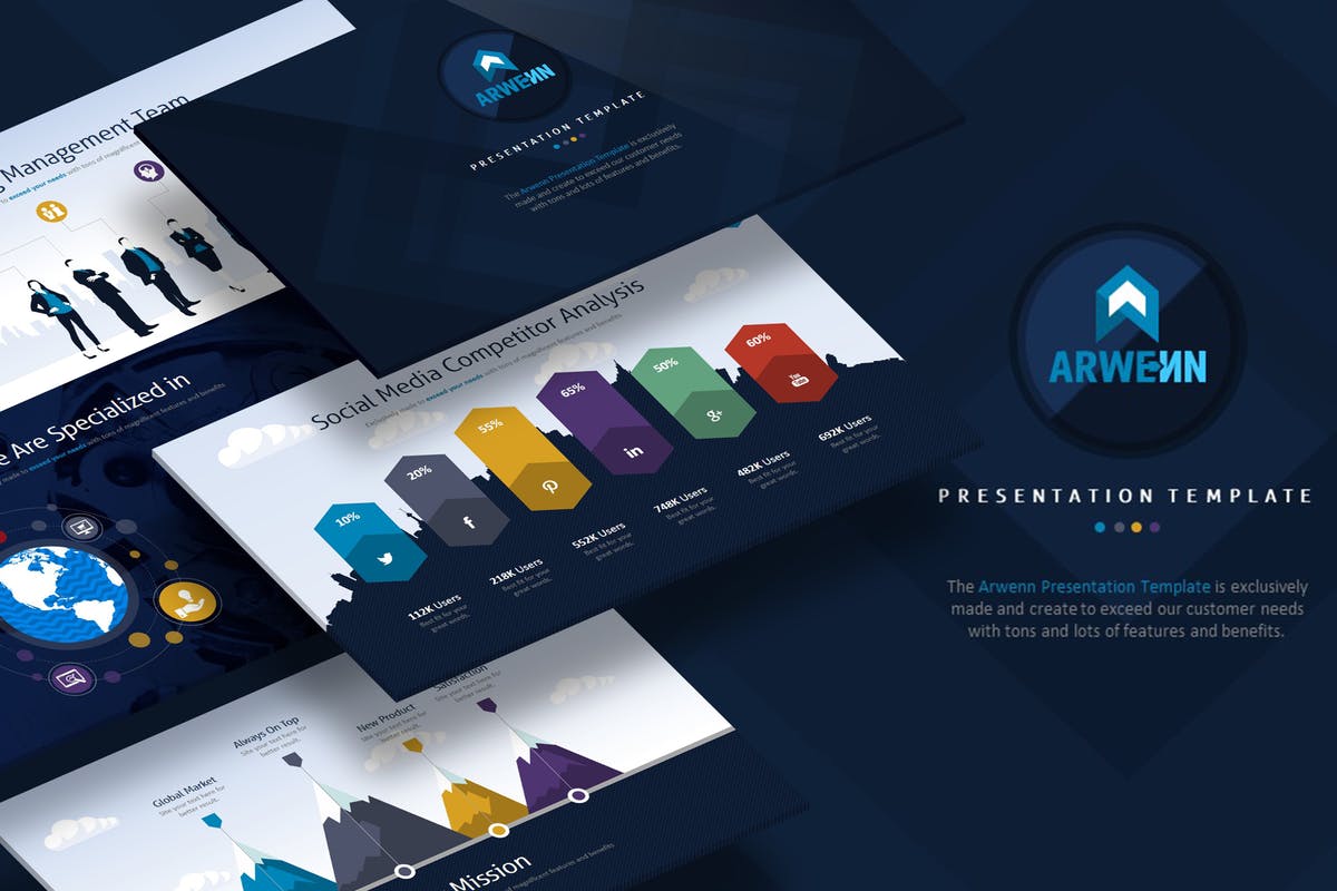 企业商务多用途PowerPoint幻灯片制作模板 Arwenn – Multipurpose PowerPoint Template插图
