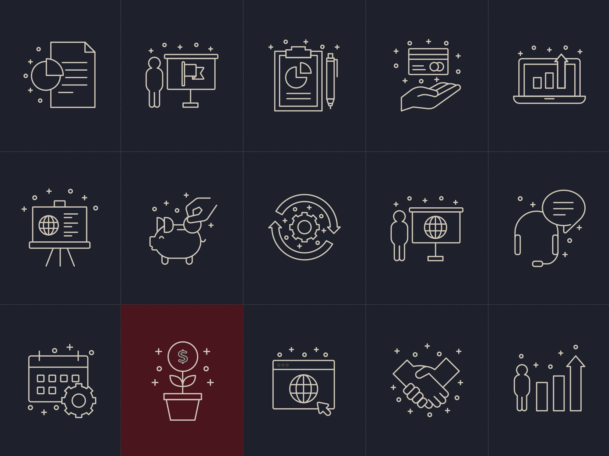 商业商务主题矢量线性图标素材 Business Vector Icons插图