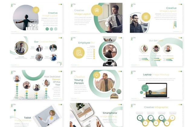 企业团队宣传演示简约风PPT幻灯片模板 2019 Dotties  – Powerpoint Template插图(2)