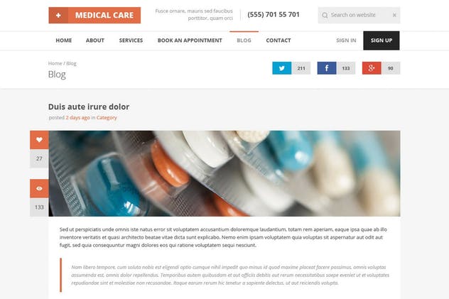 医疗保健医学主题网站设计PSD模板素材库精选 Medical Care – Medical PSD Template插图(14)