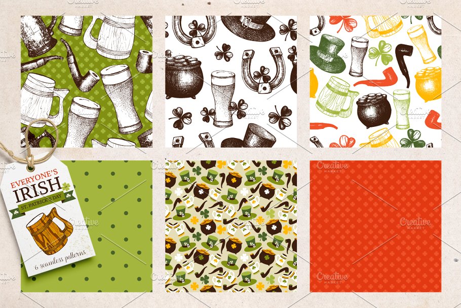 矢量圣帕特里克日图标集 Vector St. Patrick’s Day Icons Set插图(4)