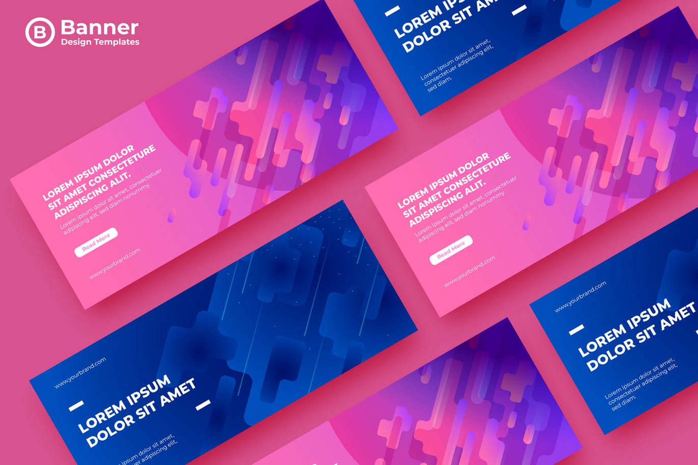 简约的时尚高端渐变色彩banner海报设计模板-5插图