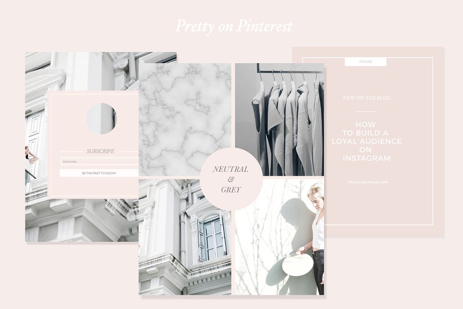 简约时尚风格社交媒体贴图模板素材库精选 Feminine Social Media Templates插图(5)