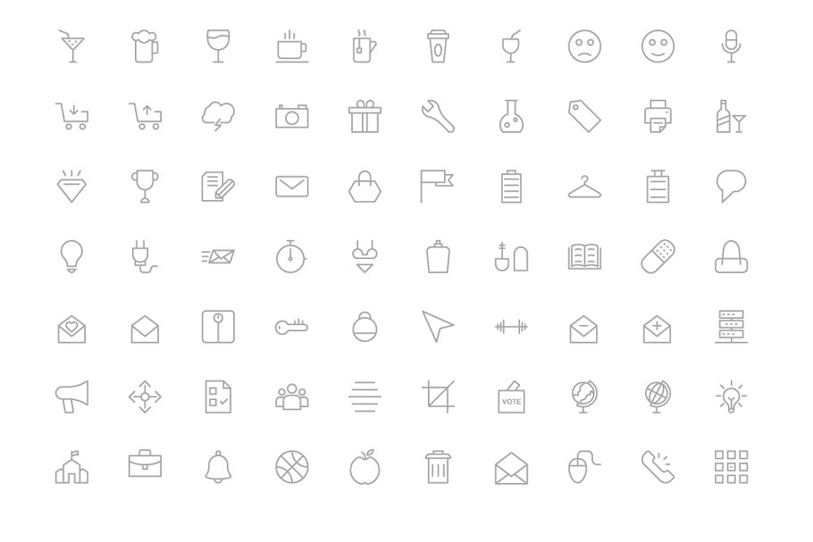 400多个网站用户交互界面图标  400+ Web and User Interface Icons插图(5)