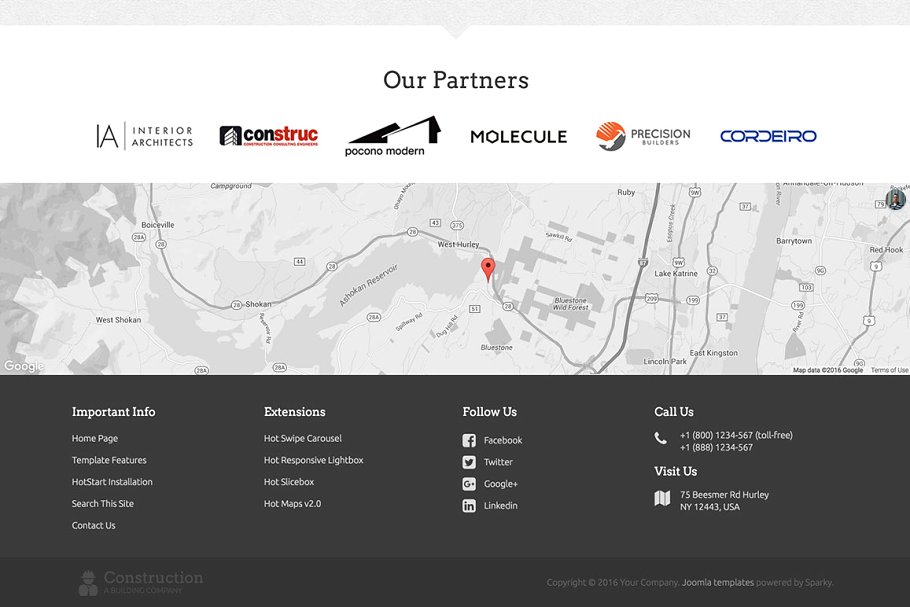 房地产开发商响应式企业网站模板素材库精选 Hot Construction插图(5)