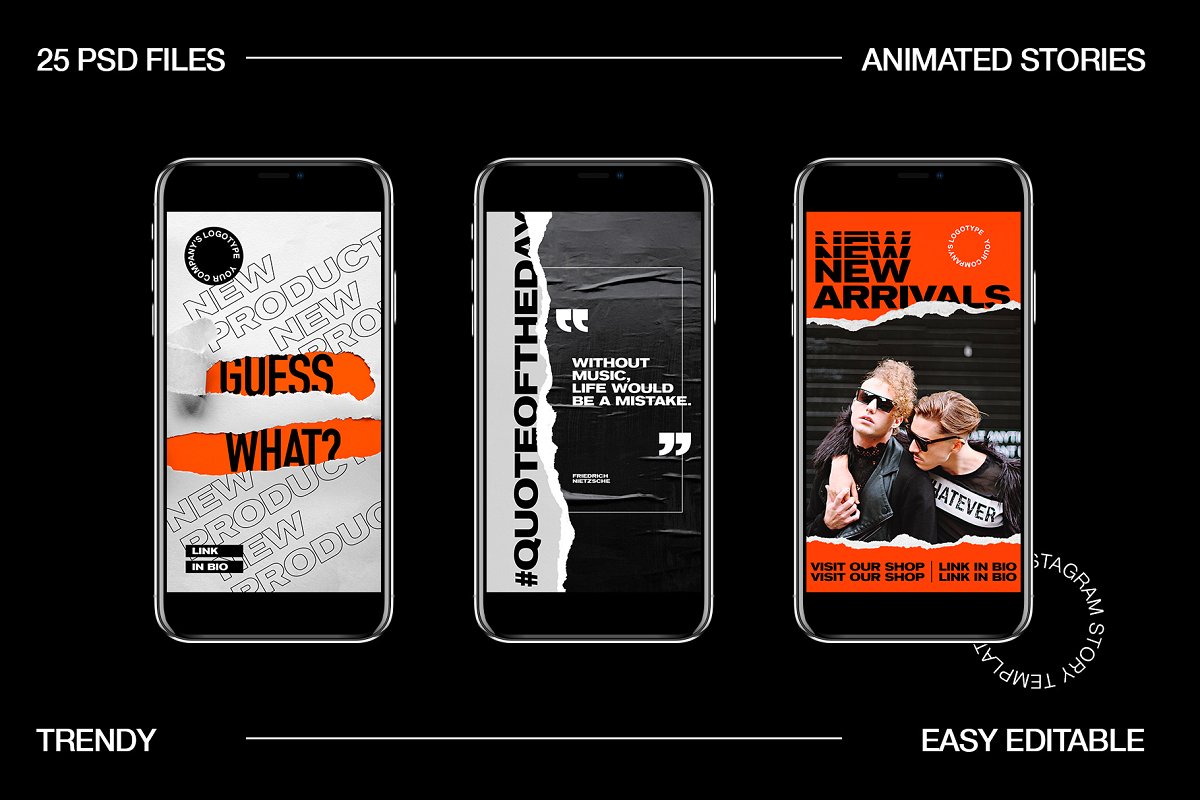 时尚动画Instagram社交媒体故事插图(5)