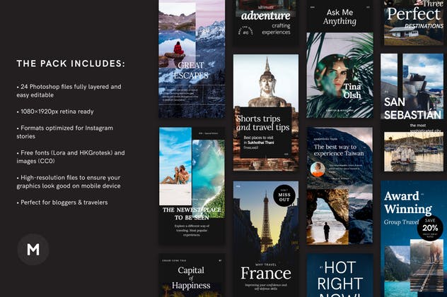 摄影作品展示/服装促销适用新媒体社交媒体Banner模板素材库精选合集v2 Instagram Stories — Promotion Pack (Set 2)插图(1)