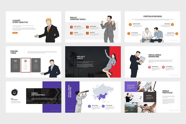 一款实用性强的企业宣传介绍PPT模板素材 Niklas : Powerpoint Presentation插图(5)