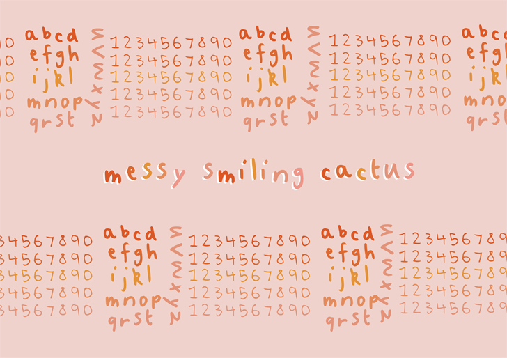 Messy Smiling Cactus font插图
