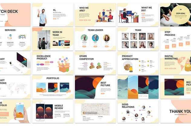 商务演示或个人适用的抽象风格PPT模板素材 Abstract Pitchdeck – Powerpoint Template插图(1)