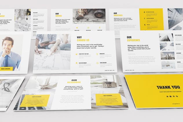 工程施工企业介绍PPT模板素材 Construction Powerpoint Template插图(8)