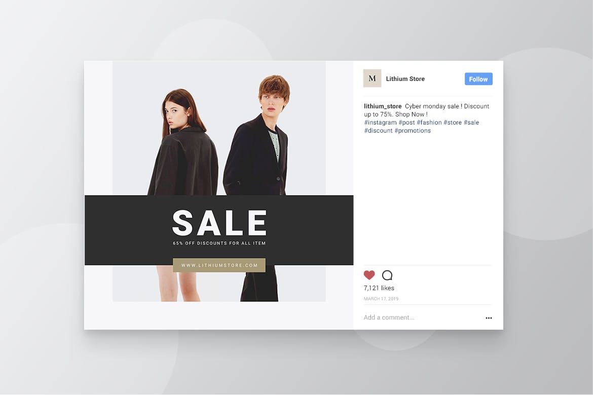 高端时尚品牌社交平台促销推广设计素材 LITHIUM Fashion Social Media Post插图(5)