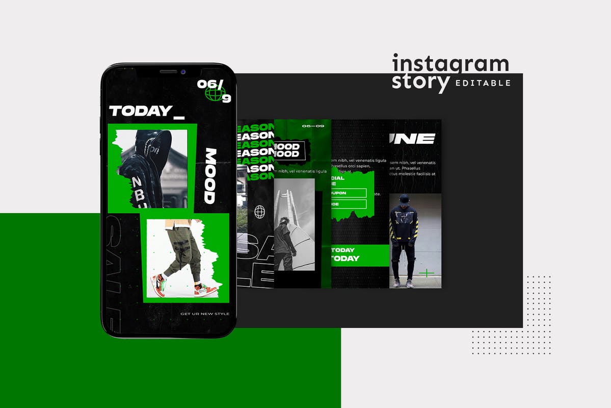 潮牌新品发布Instagram社交推广设计素材 Instagram Story Template插图(1)