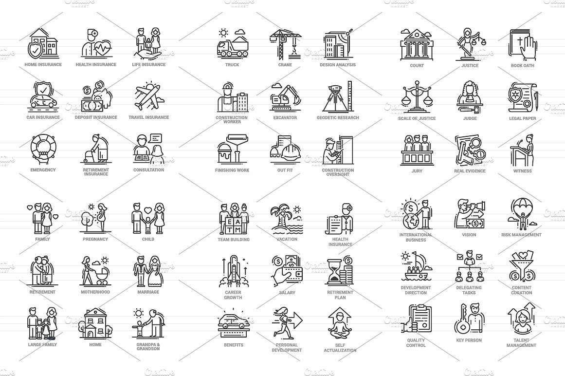 300枚高质量图标集合 Innovicons BW Icons Bundle插图(3)