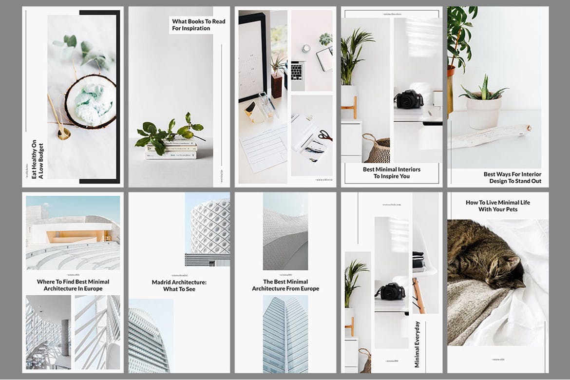 50款极简主义设计风格Instagram品牌故事设计模板素材库精选 Belgrade 50 Minimal Instagram Stories插图(7)