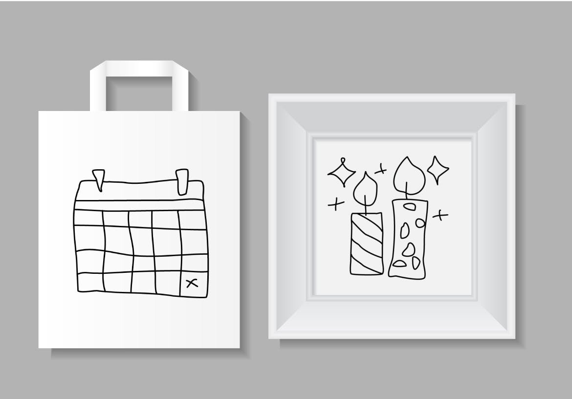 20枚活动派对主题手绘设计风格矢量线性素材库精选图标 Lets Party Outline Icons Set插图(1)