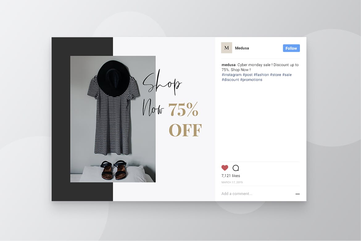 时尚品牌Instagram&Facebook社交推广设计素材 MEDINE Fashion Instagram & Facebook Post插图(4)