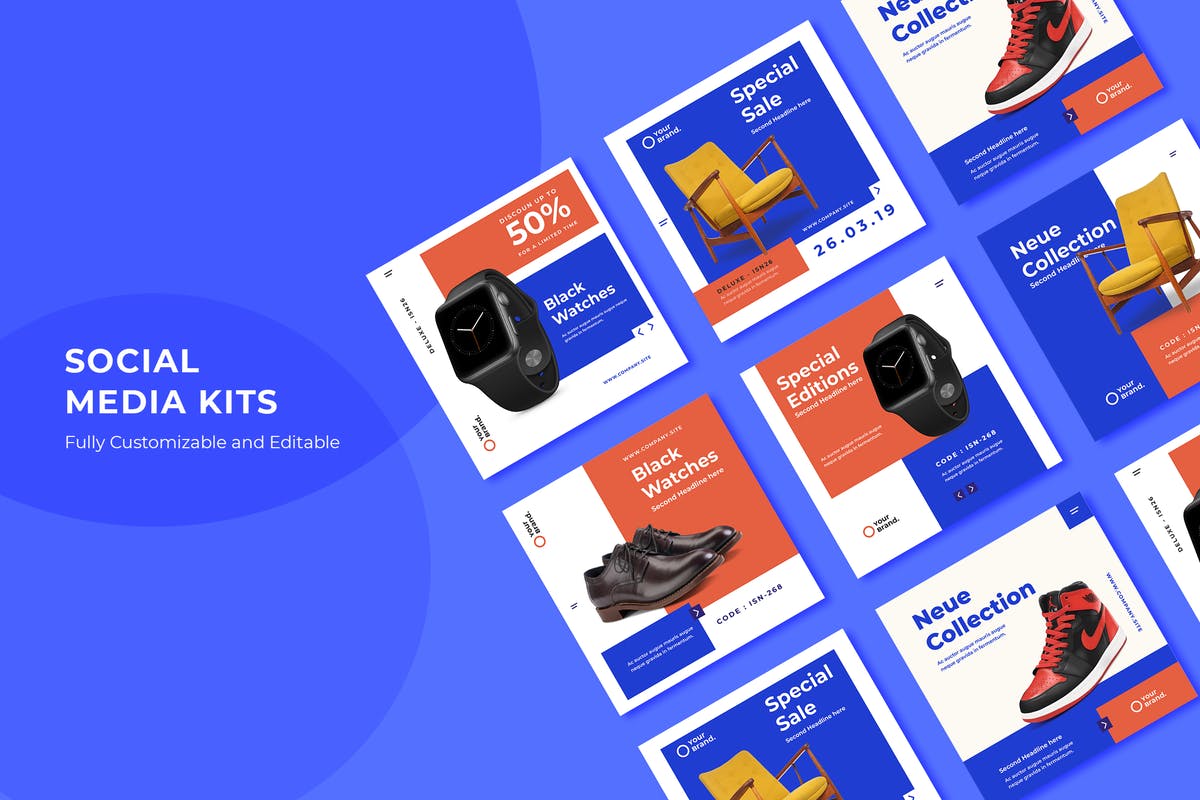 社交媒体电商促销素材库精选广告模板套装v25 ADL Social Media Kit.25插图