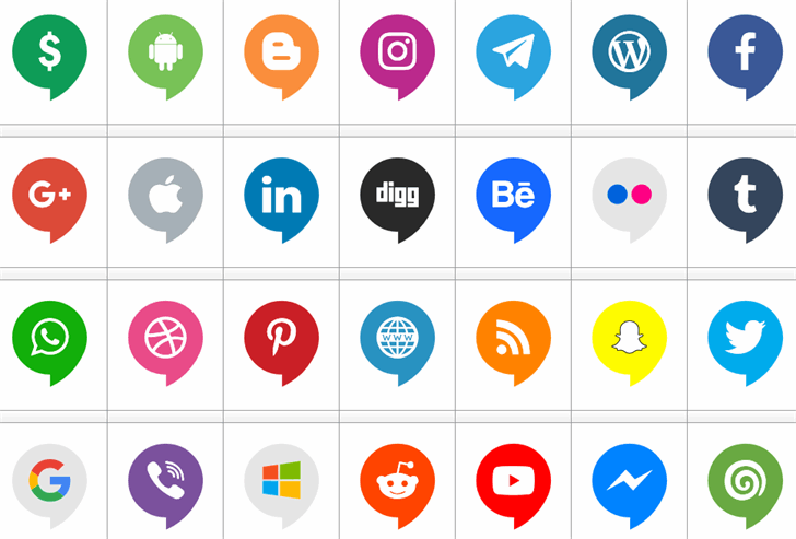 Icons Social Media 14 font插图