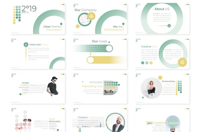 企业团队宣传演示简约风PPT幻灯片模板 2019 Dotties  – Powerpoint Template插图(1)
