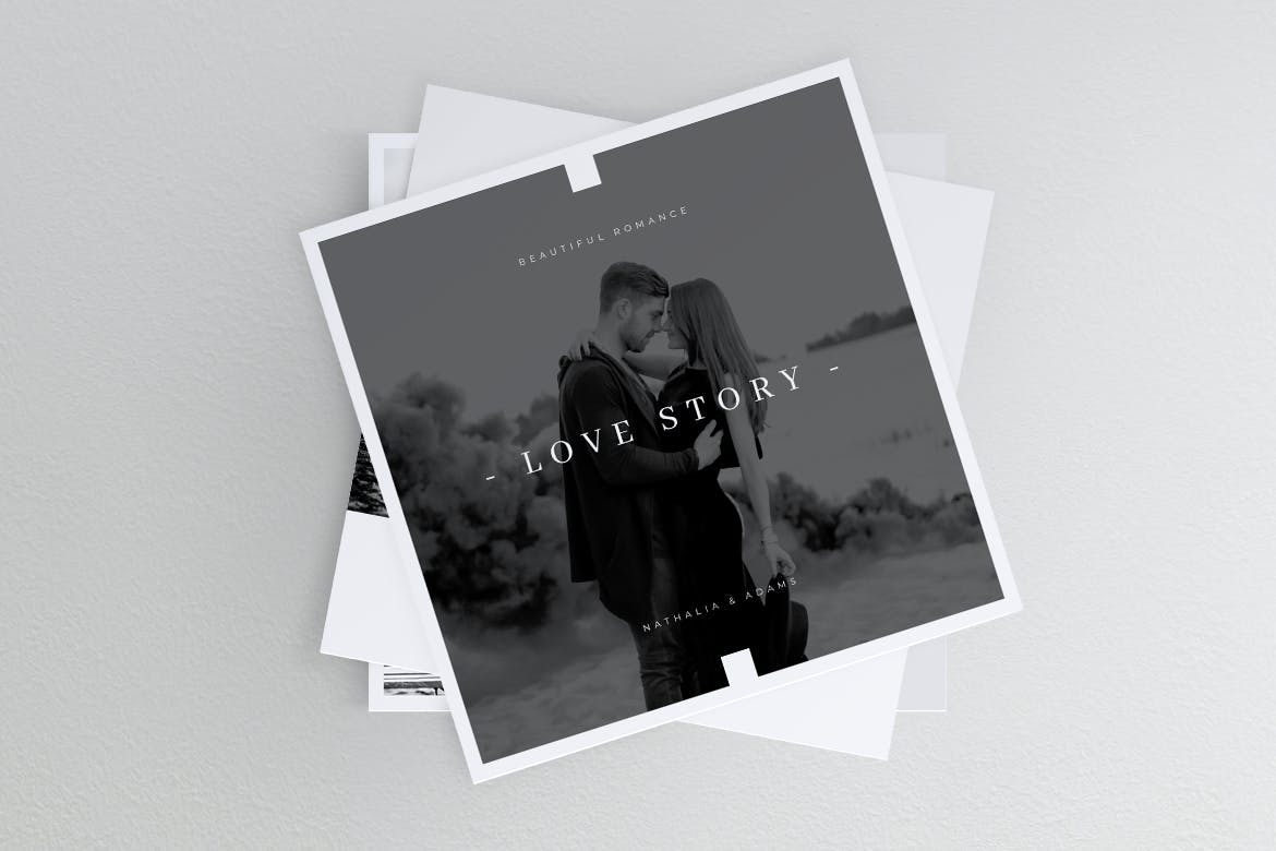 Instagram和Facebook社交平台电子婚礼邀请函/婚礼请柬设计模板素材库精选 INVITE Wedding Instagram & Facebook Post插图(1)