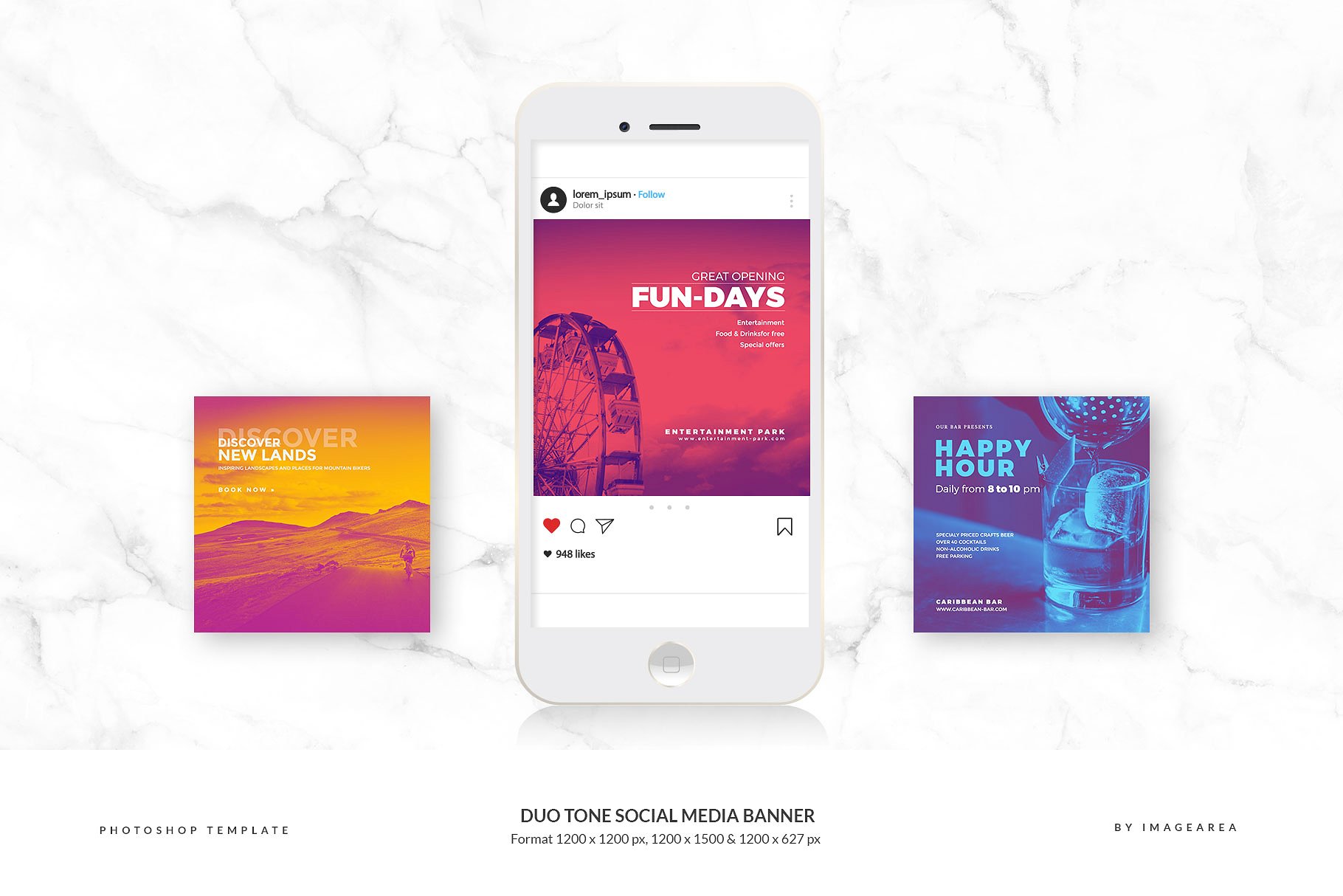 双色调社交媒体配图模板素材库精选 Duo Tone Social Media插图