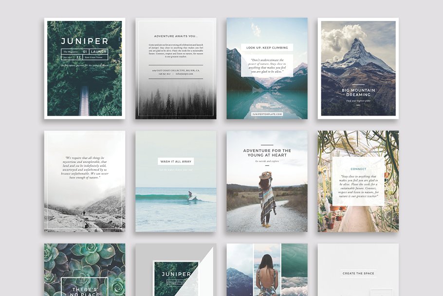 社交媒体风景类贴图模板素材库精选 J U N I P E R  Social Media BUNDLE插图(8)