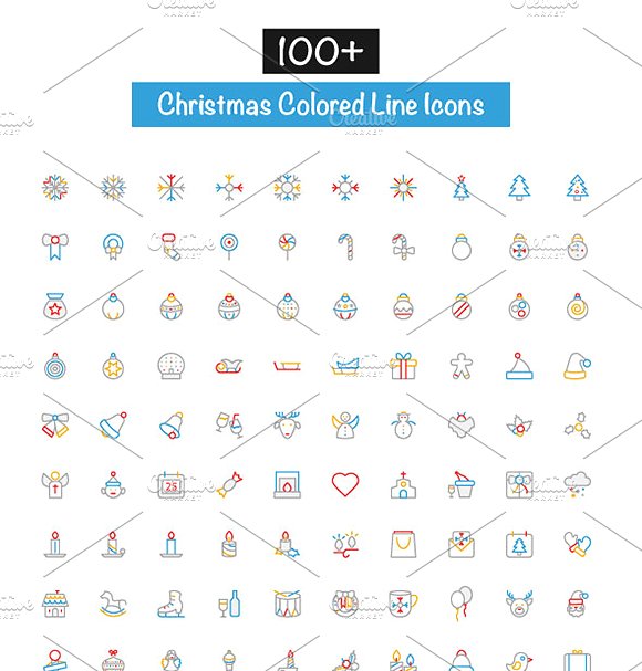 2600+枚多彩线条矢量图标 2600+ Colored Line Icons插图(3)