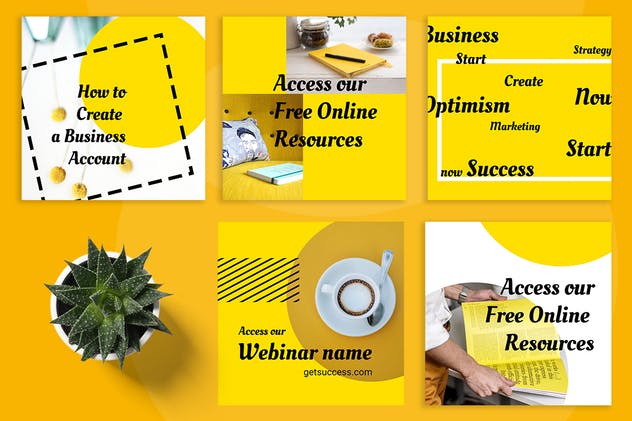 配色大胆社交媒体/自媒体品牌宣传设计素材 Calisto Social Media Kit插图(1)