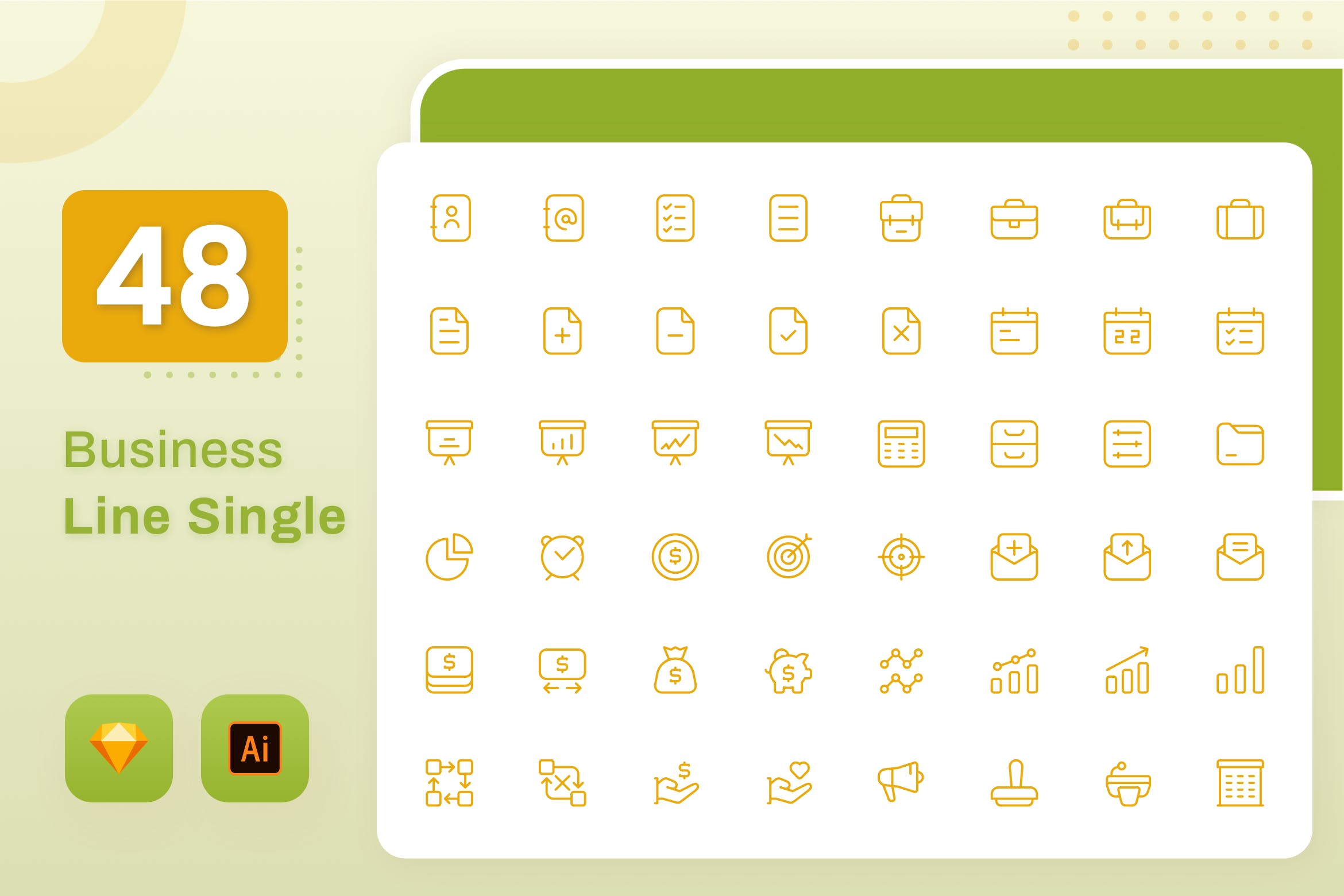 Line Senja系列：商务主题矢量线性素材库精选图标素材包 Line Senja – Business插图