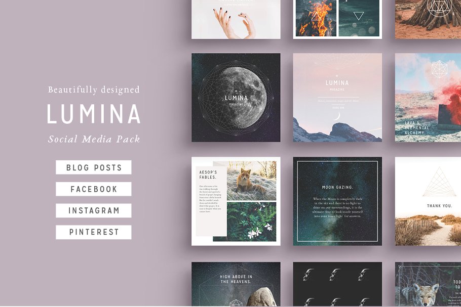 极力推荐：社交媒体配图插图设计模板素材库精选[1.23GB] LUMINA Social Media BUNDLE插图(14)