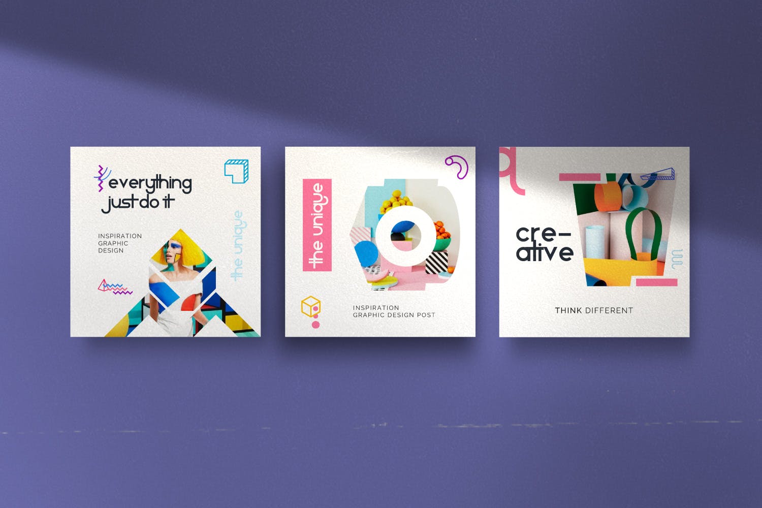 创意几何图形设计风格社交媒体素材包v1 Geometri – Pack 1 Social Media Kit Post+Stories插图(5)