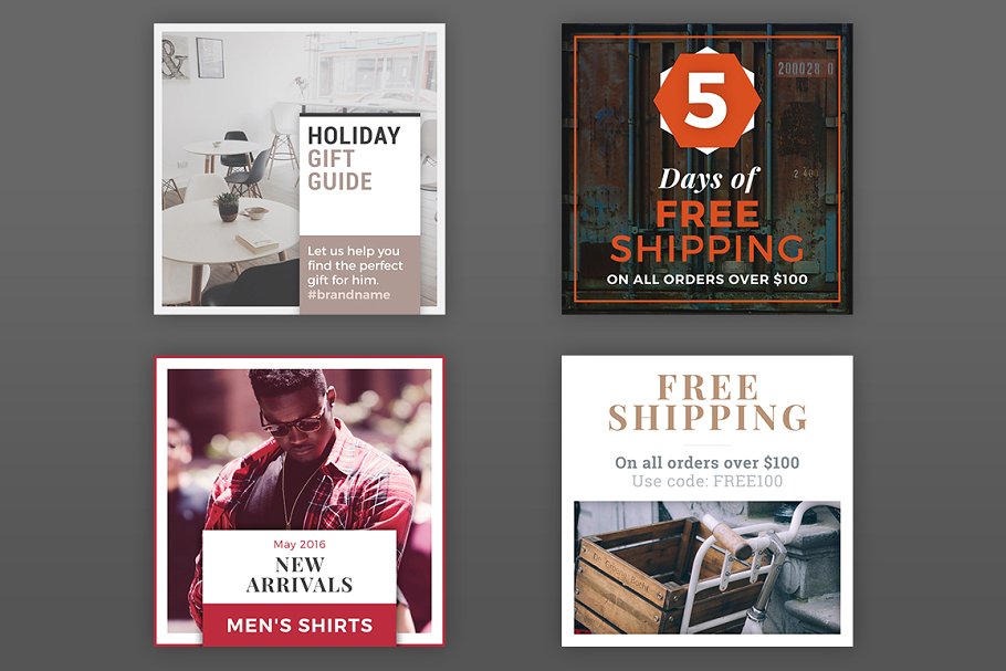 15个时尚北欧风横幅模板素材库精选(PSD) 15 Instagram Banner Templates (PSD)插图(2)