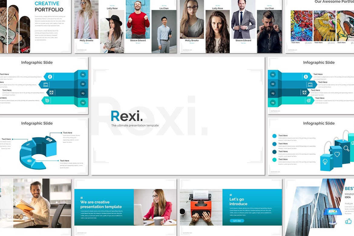 时尚高端极简主义powerpoint幻灯片演示模板（pptx）插图