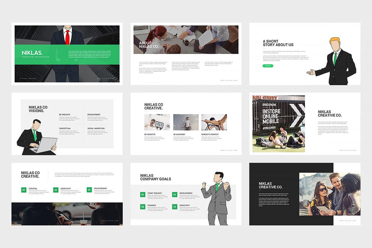 一款实用性强的企业宣传介绍PPT模板素材 Niklas : Powerpoint Presentation插图