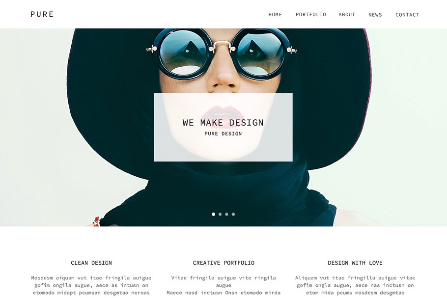 创意工作室个人博客Muse网站模板素材库精选 Pure – Full Responsive Muse Template插图(5)