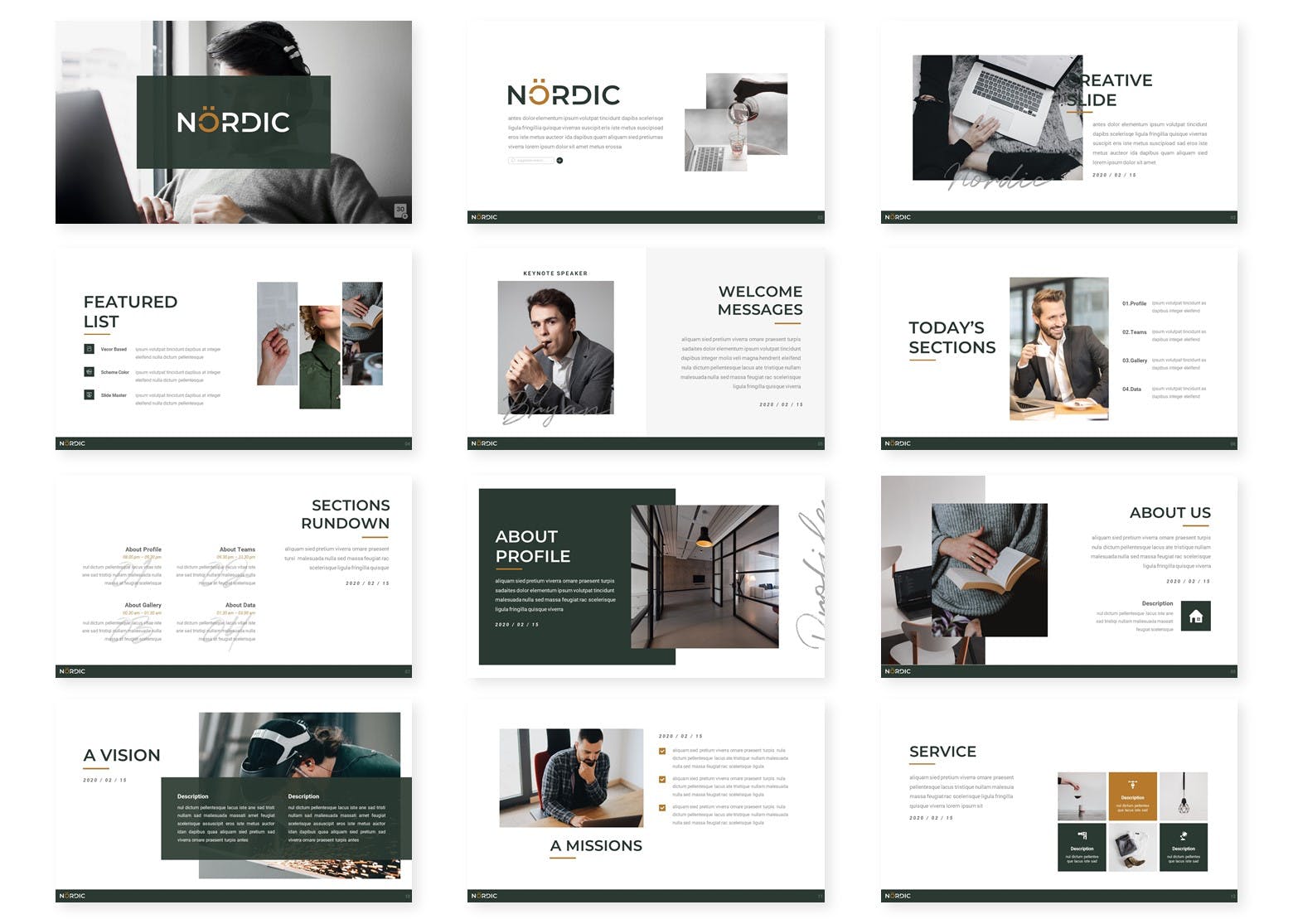 公司介绍/业务展示素材库精选PPT模板 Nordic – Powerpoint Template插图(1)