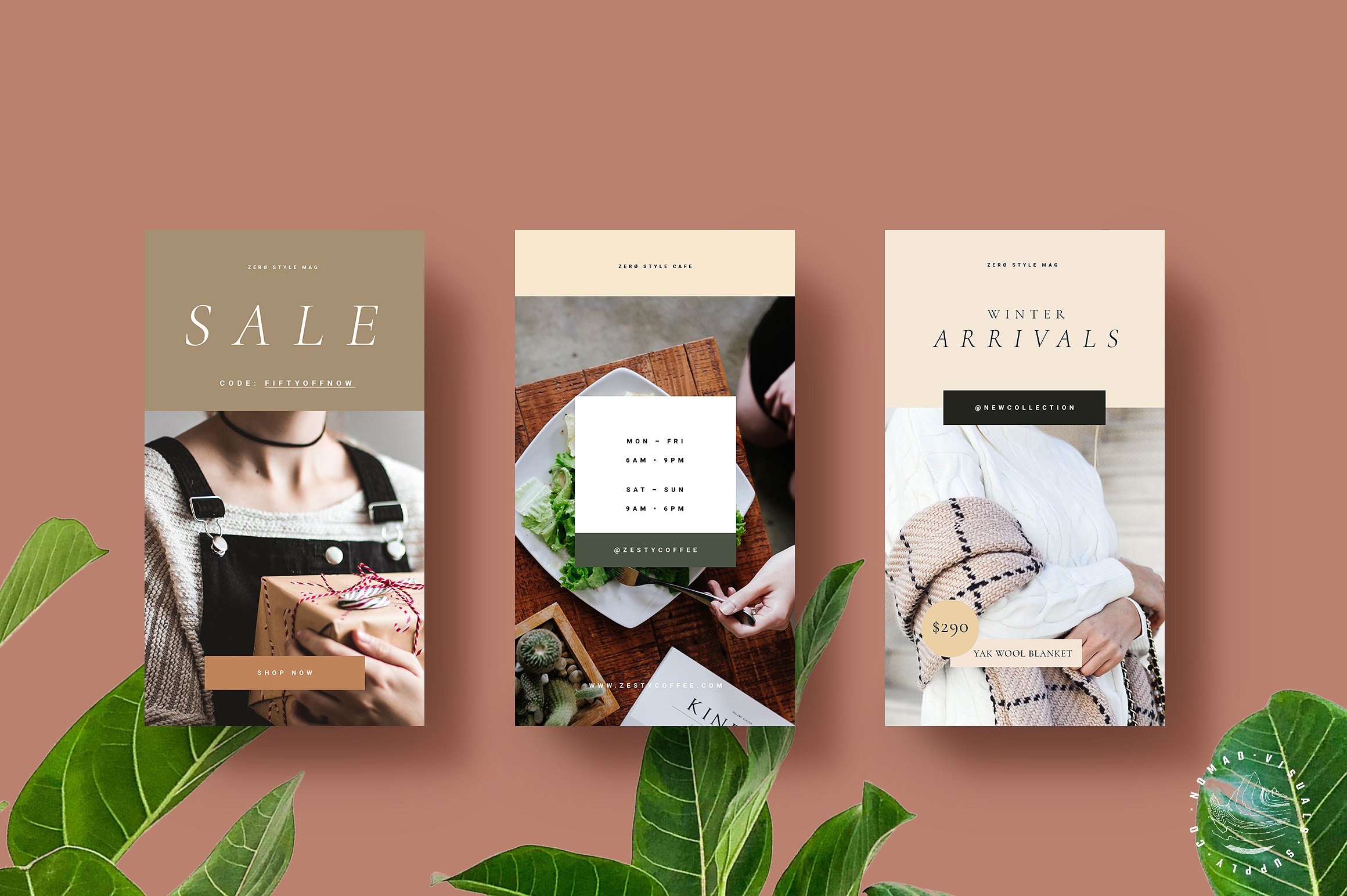 时尚高端Instagram故事动画模板素材库精选 Natural Store Animated Stories [psd]插图(6)