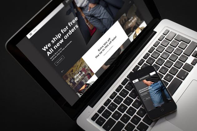 时尚电子商务网站Adobe Muse模板素材库精选 Shoppee – Stylish eCommerce Muse Template插图(1)