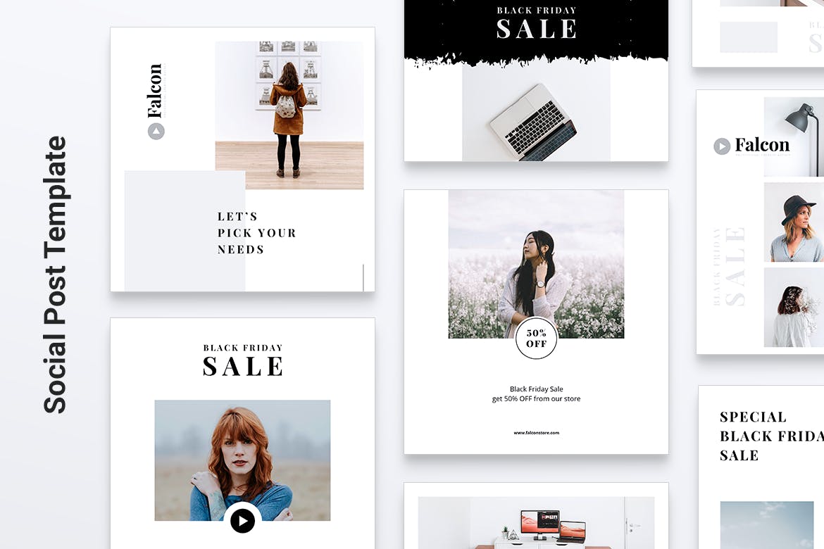 创意设计代理Instagram&Facebook文章贴图模板素材库精选 FALCON Creative Agency Instagram & Facebook Post插图(2)