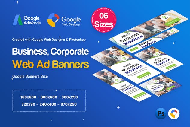 商业/企业品牌宣传推广谷歌Banner素材库精选广告模板 Business, Corporate Banners HTML5 D26 – GWD插图(1)