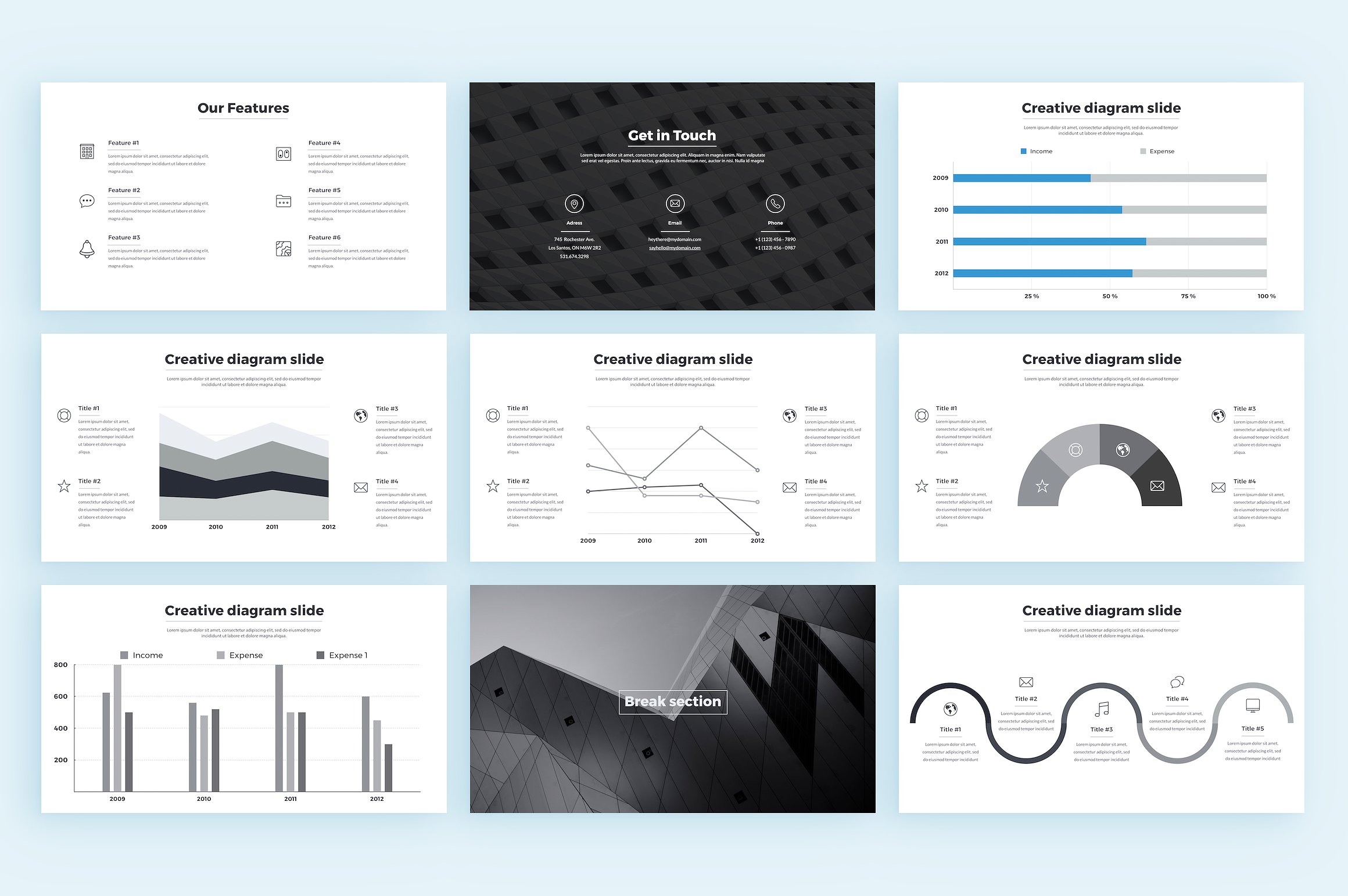 时尚小清新的PPT基调模板插图(9)