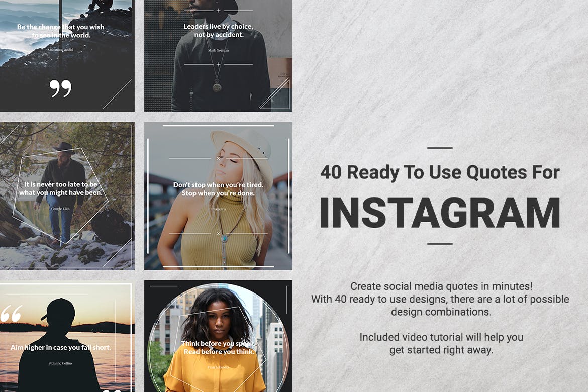 40款社交媒体新媒体引语贴图设计模板素材库精选 40 Instagram Quotes插图(1)