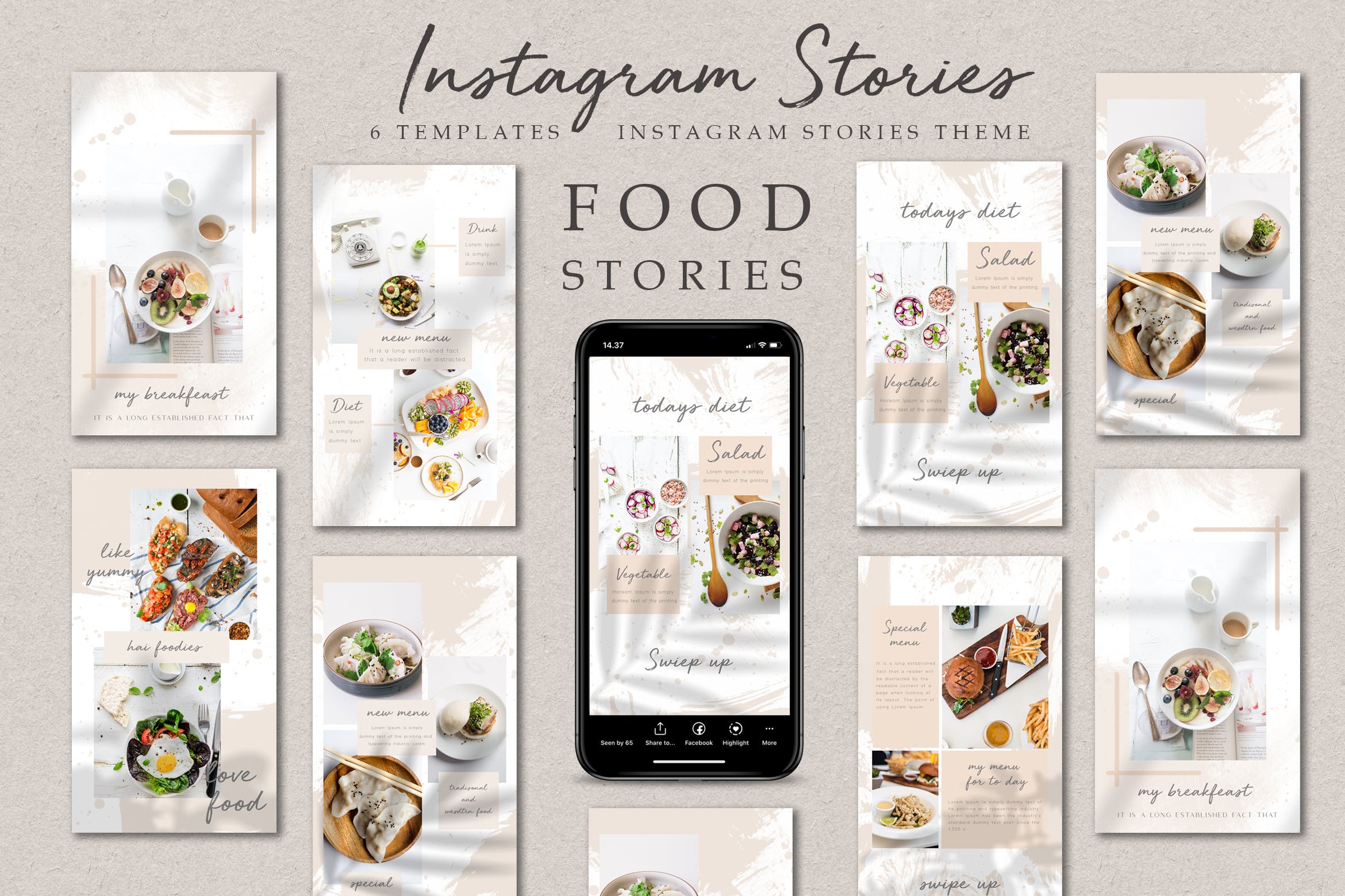 美食主题Instagram社交自媒体推广设计素材 Instagram Food Stories插图