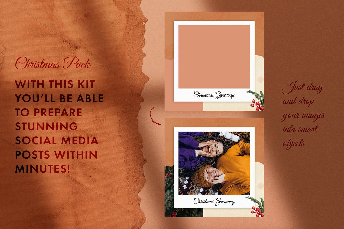 圣诞节主题风格Instagram社交推广素材包 Christmas Instagram Pack插图(2)