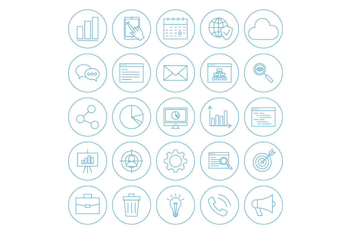 SEO&网页开发主题图标集 SEO Line Art Icons插图(4)