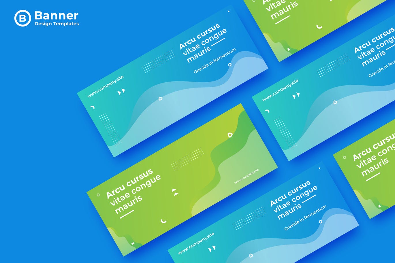 简约的时尚高端新孟菲斯渐变色彩banner海报设计模板-02插图