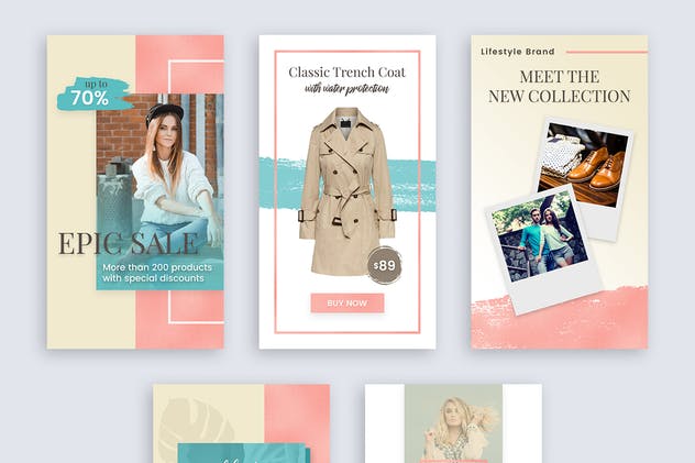 Instagram 时尚品牌故事贴图模板素材库精选 Instagram Stories插图(1)